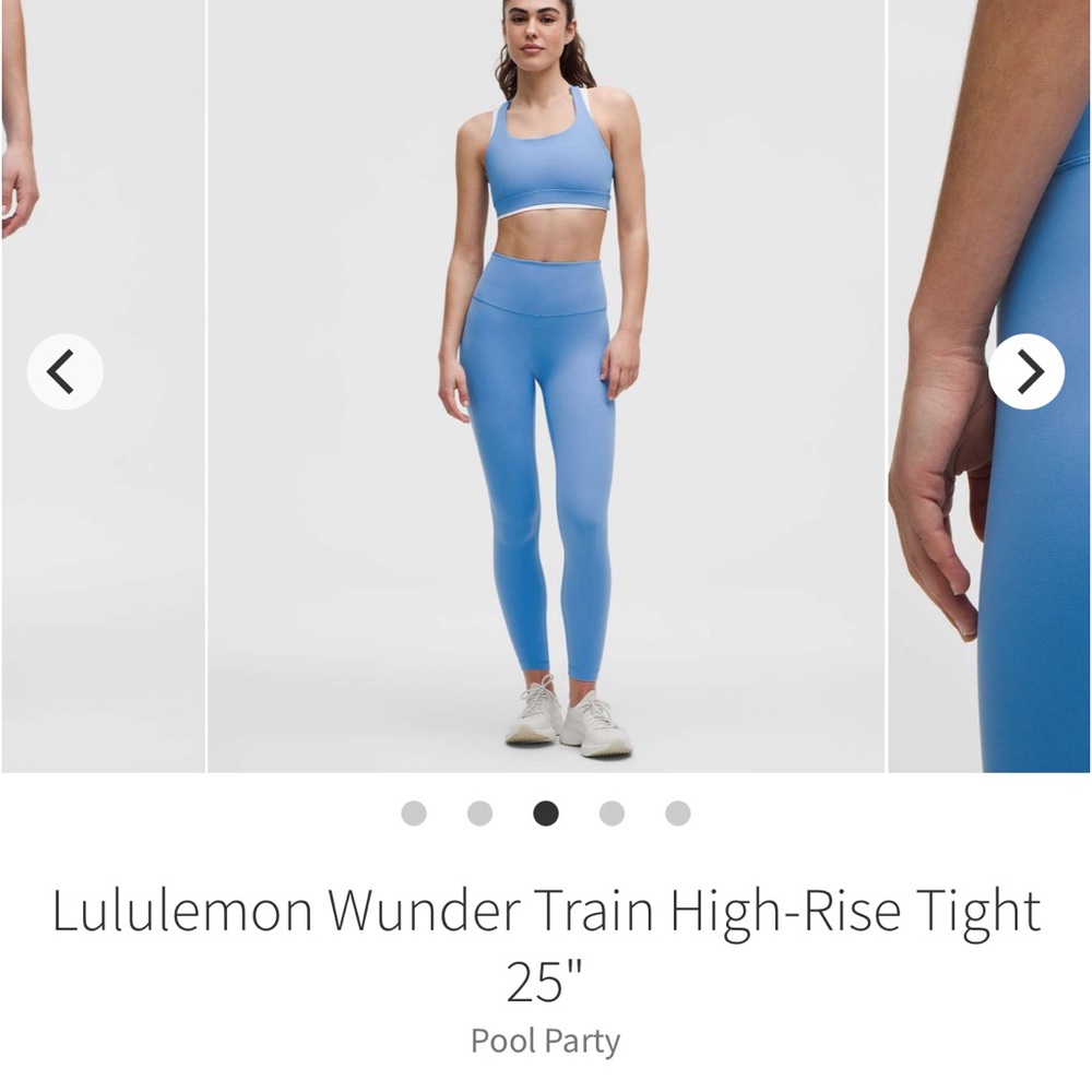 NEW with tags!! Lululemon Wunder Train High-Rise Tight 25" Pool Party Sz 10 - Picture 8 of 10